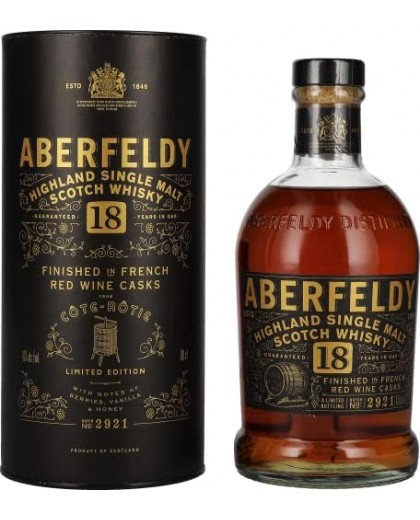 Віскі Aberfeldy 18 Years Old у тубусі 0,7л