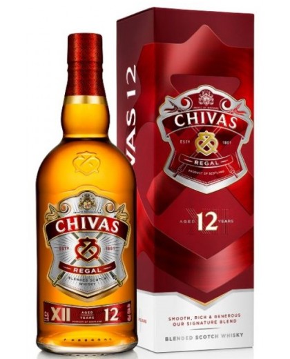 Виски Chivas Regal 12 YO Чивас Ригал 12 лет выдержки, в коробке 1л