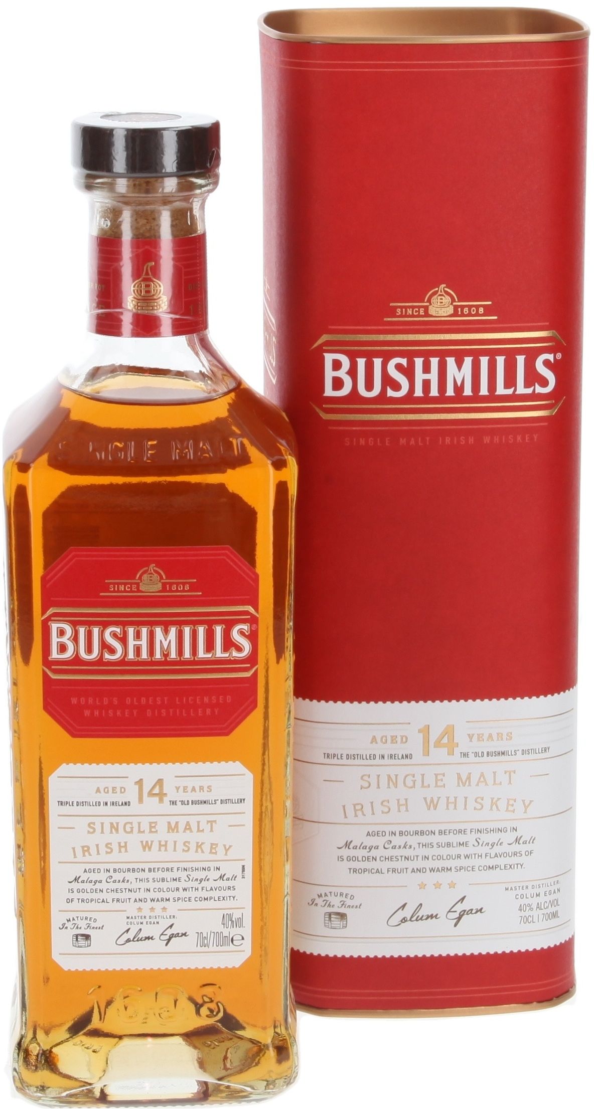 Віскі Bushmills Malaga Finish 14 років у коробці 0,7л