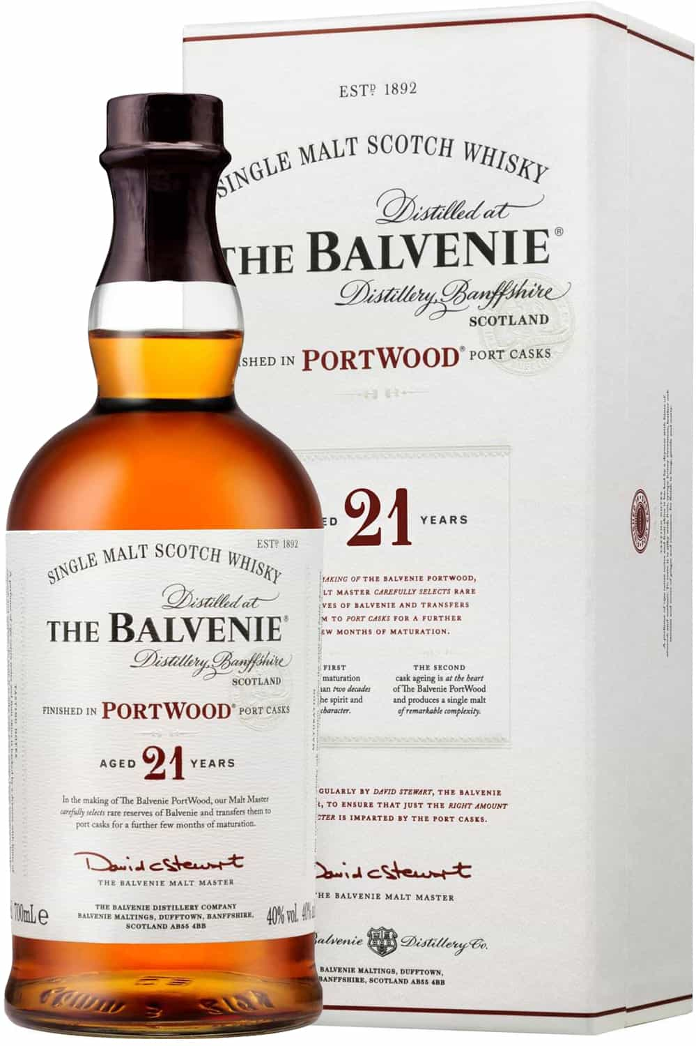 Віскі Balvenie 21 Years Port Wood в тубі 0,7л