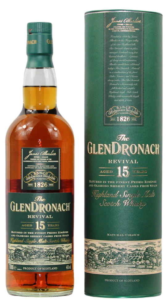 Виски GlenDronach 15 Years в тубусе 0,7л