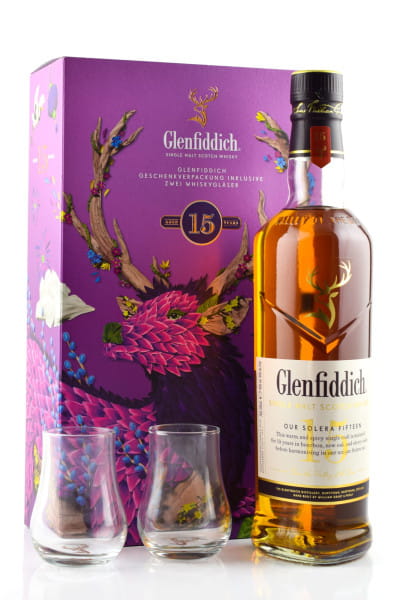 Виски Glenfiddich 15 Years + 2 glasses 0,7л