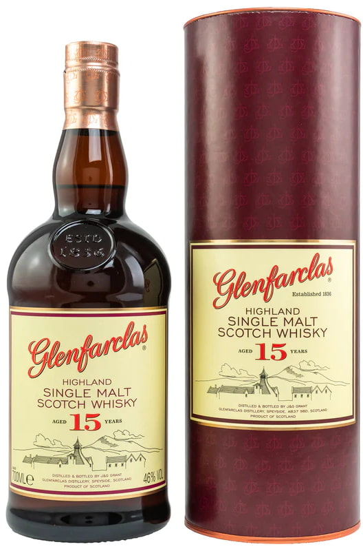 Віскі Glenfarclas 15 років Single Malt у тубусі 0,7л