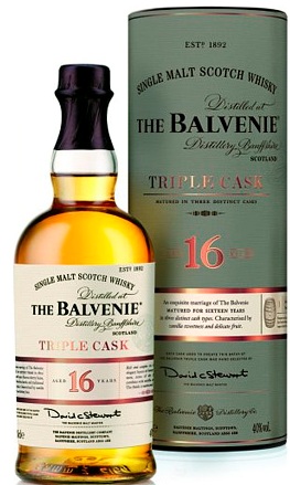 Віскі Balvenie Triple Cask 16 YO Балвені Тріпл Каск 16 років, в тубі 0,7л